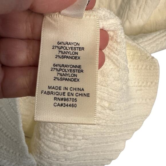 Rebecca Taylor Cable Zip Shell White Short Sleeve Sweater NWT - Picture 8 of 11